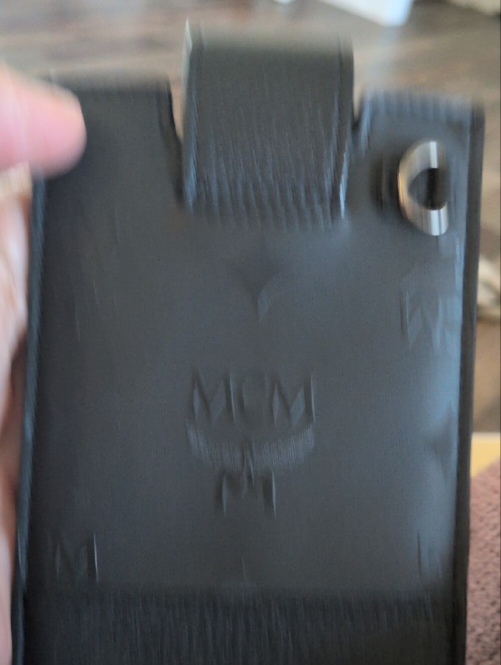 MCM Black Studded Visetos Phone Holder Card Wallet NWOT - Picture 7 of 7